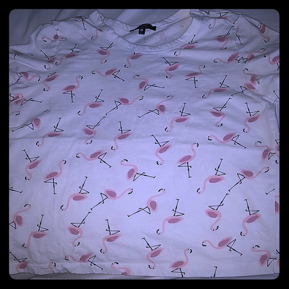Croptop flamingo tee